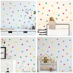 ROFARSO 120 Decals 2.2'' Colorful Dots Wall Decals Watercolor Polka Wall Stickers DIY Decoration for Kids Baby Boys Girls Teens Removable Home Decor for Nursery Bedroom Living Room Playing Room (Colorful-A)