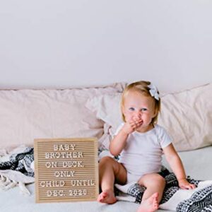 Pearhead Classic Wooden Letterboard for Home Décor, Baby Announcement or Pregnancy Announcement, Baby Keepsake Photo Sharing Prop, Milestone Moments Letterboard