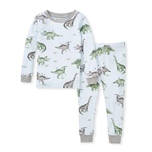 burt's bees baby baby boys pajamas, tee pant 2-piece pj set, 100% organic cotton and toddler pajama bottoms, happy herbivores, 5t us