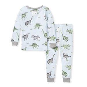 Burt's Bees Baby baby boys Pajamas, Tee Pant 2-piece Pj Set, 100% Organic Cotton and Toddler Pajama Bottoms, Happy Herbivores, 5T US