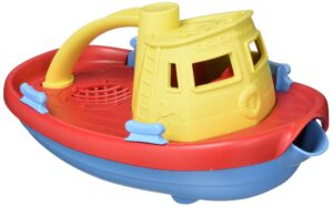 green toys tugboat, assorted cb - pretend play, motor skills, kids bath toy floating pouring vehicle. no bpa, phthalates, pvc. dishwasher safe, recycled plastic, made in usa.