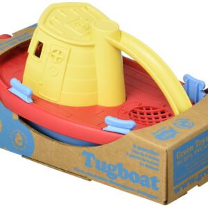 Green Toys Tugboat, Assorted CB - Pretend Play, Motor Skills, Kids Bath Toy Floating Pouring Vehicle. No BPA, phthalates, PVC. Dishwasher Safe, Recycled Plastic, Made in USA.