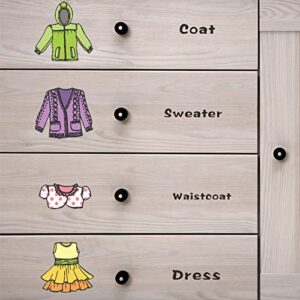 Maydahui 2 Sheets（31 Count） Dresser Clothing Decals 11 * 11inch Boys Girls Clothing Sort Wall Sticker Removable Clothes Classification Label for Wardrobe Drawer Organizing Home Bedroom Decoration