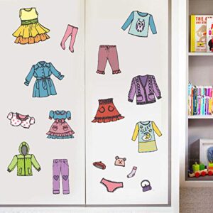 Maydahui 2 Sheets（31 Count） Dresser Clothing Decals 11 * 11inch Boys Girls Clothing Sort Wall Sticker Removable Clothes Classification Label for Wardrobe Drawer Organizing Home Bedroom Decoration