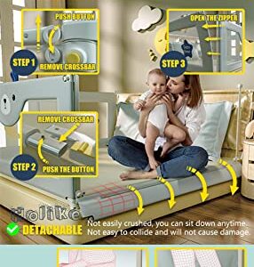 HOLIKE Bed Rails for Toddlers - 60" 70" 80" Extra Long Baby Bed Rail Guard (1 Side: 70''(L) x 30"(H), Only 1 Side)