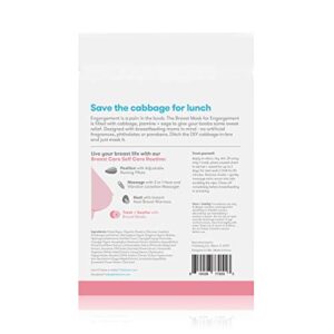 Frida Mom Breast Mask for Engorgement- Made with Cabbage, Jasmine + Sage to Relieve Engorged Boobs + Breastfeeding Weaning- 2 Sheet Masks - No Artificial Fragrances, Phthalates, or Parabens