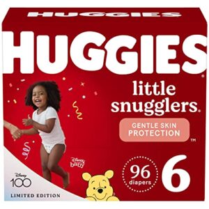 huggies little snugglers baby diapers, size 6 (35+ lbs), 96 ct