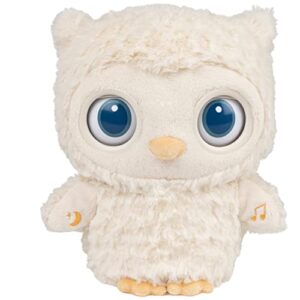 gund baby sleepy eyes owl bedtime soother plush owl stuffed animal night light & sound machine for baby boys and girls, 8”