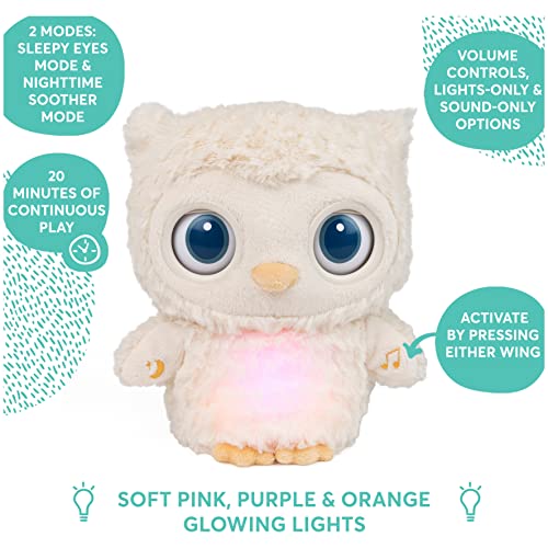 GUND Baby Sleepy Eyes Owl Bedtime Soother Plush Owl Stuffed Animal Night Light & Sound Machine for Baby Boys and Girls, 8”