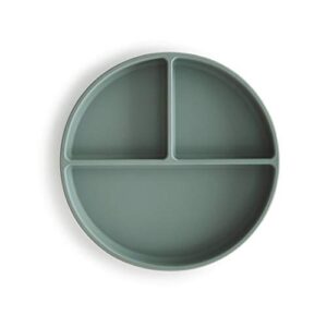 mushie silicone suction plate | bpa-free non-slip design (cambridge blue)