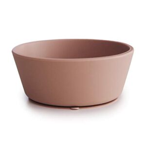 mushie silicone suction bowl | bpa-free non-slip design (blush)