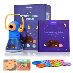 mideer light projector story projector kids torch storybook projector with 12pcs story reels toddler flashlight toys birthday new year gift for age 3 4 5