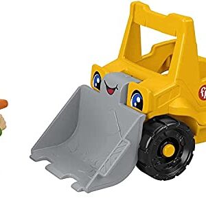 Little People Toddler Construction Toy Bulldozer Vehicle & Worker Figure for Pretend Play Ages 1+ Years