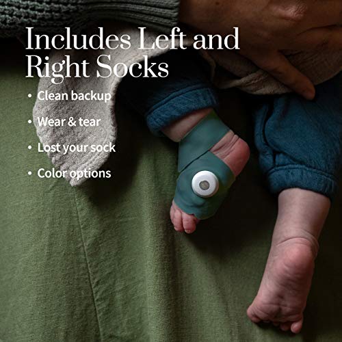 Owlet Accessory Fabric Sock for Smart Sock 3 Baby Monitor, Fits Babies 0 to 18 Months, Deep Sea Green (Sensor and Base Station Not Included)