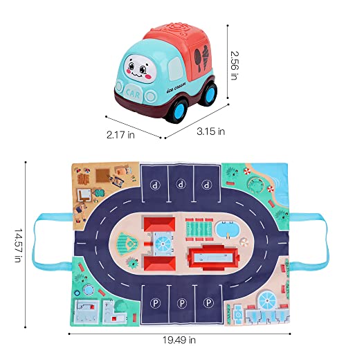 Baby Toy Cars for 1 Year Old Boy | 7 Set Push and Go Vehicles Friction Powered Cars Toy with Play Mat/Storage Bag for Toddlers | Early Educational Toys and Birthday Gift for 1 2 3 Years Old Boys Girls