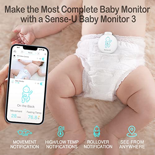 Sense-U Smart 2K Video Baby Monitor, FSA & HSA Eligible, Pan/Tilt, Person/Baby Crying/Motion Detection, 2-Way Talk, Night Vision, Background Audio, No Monthly Fee, (Compatible with Smart Baby Monitor)