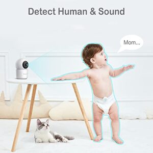 Sense-U Smart 2K Video Baby Monitor, FSA & HSA Eligible, Pan/Tilt, Person/Baby Crying/Motion Detection, 2-Way Talk, Night Vision, Background Audio, No Monthly Fee, (Compatible with Smart Baby Monitor)