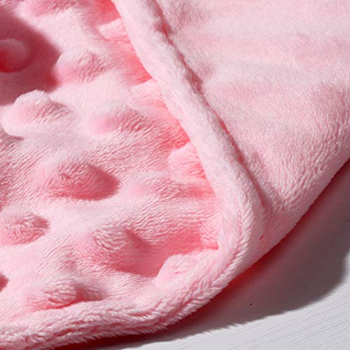 CREVENT Cozy Plush Baby Security Blanket Loveys for Baby Girls, Minky Dot Front + Sherpa Backing with Animal Face (Pink Unicorn)