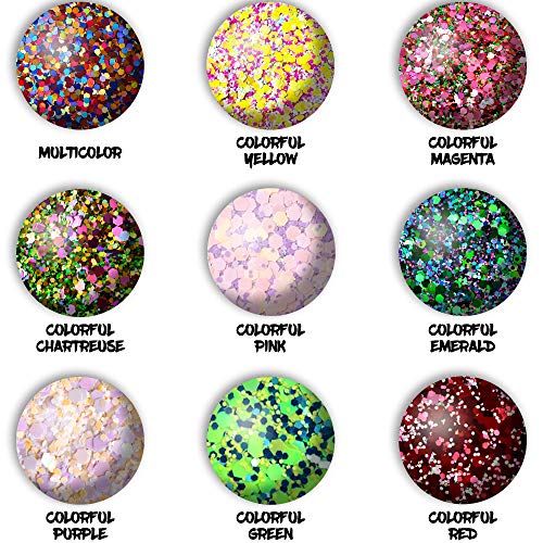 Glitter Wenida 9 Colors 105g Holographic Iridescent Multicolor Festival Sequins Craft Chunky Glitter for Arts Face Hair Body Nail