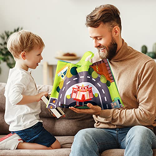 ALASOU Baby Truck Car Toy and Playmat Storage Bag(6 Sets)|Baby Toys 12-18 Months|Infant Toys for 1 2 3 Year Old boy Girl|1st Birthday Gifts for Toddler Toys Age 1-2