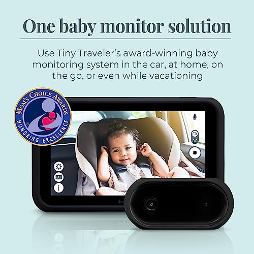 Tiny Traveler | Portable Video Baby Monitor, Wireless Baby Car Monitor Camera with Sound, Auto Night Vision HD 720p 5" Touchscreen LCD Monitor, Wireless 2.4G 33ft Range Baby