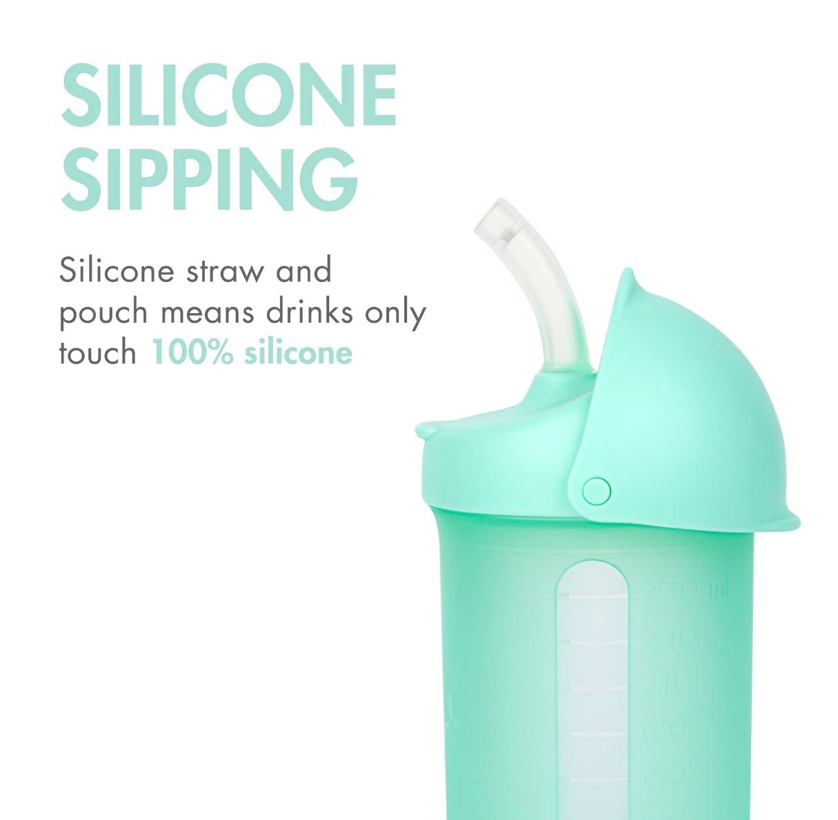 Boon Swig Toddler Silicone Straw Cup, 9 Ounces