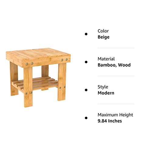 Wooden Step Stool for Kids Adults Small Wood Shower Foot Rest Stool Shaving Legs Potty Stool for Bathroom Sink Bed Kitchen