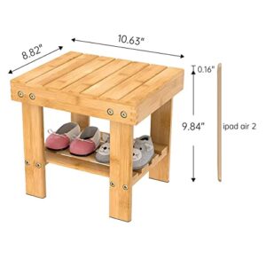 Wooden Step Stool for Kids Adults Small Wood Shower Foot Rest Stool Shaving Legs Potty Stool for Bathroom Sink Bed Kitchen