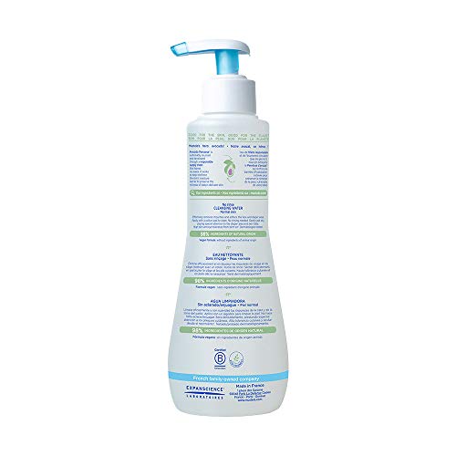 Mustela Baby Cleansing Water - No-Rinse Micellar Water - with Natural Avocado & Aloe Vera - for Baby's Face, Body & Diaper â€“ 10.14 fl. oz. (Pack of 1)