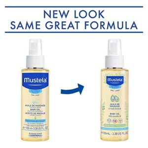 Mustela Baby Oil - Moisturizing Oil for Massage - with Natural Avocado, Pomegranate & Sunflower Oil - 3.38 fl. Oz (Pack of 1)