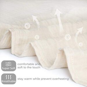 Meracorallo Muslin Swaddle Blanket Silky Soft Receiving Blanket Neutral Swaddle Wrap for Baby Boys and Girls, 47 x 47 inches, Set of 4 Solid Color