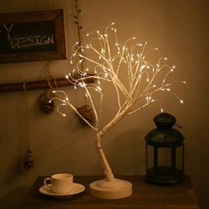 Tabletop Bonsai Tree Light,108L LED Tree Lamp,Fairy Light Tree with 8 Modes & 6 Hrs Timer,Artificial Tree with Lights USB & Battery Operated,Lighted Birch Tree Indoor for Home Decoration (Warm Glow)