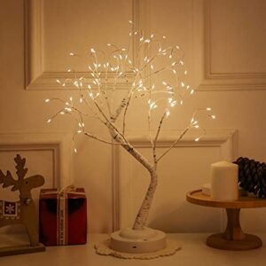 Tabletop Bonsai Tree Light,108L LED Tree Lamp,Fairy Light Tree with 8 Modes & 6 Hrs Timer,Artificial Tree with Lights USB & Battery Operated,Lighted Birch Tree Indoor for Home Decoration (Warm Glow)