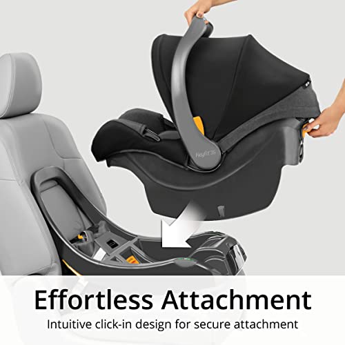 Chicco KeyFit 35 ClearTex Infant Car Seat and Base, Rear-Facing Seat for Infants 4-35 lbs, Includes Infant Head and Body Support, Compatible with Chicco Strollers, Baby Travel Gear | Shadow/Black