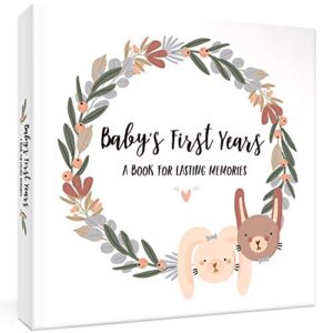keepsake baby memory book for boys and girls – timeless first 5 year gender neutral journal scrapbook or photo album - a milestone to record every event from birth age