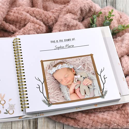 Keepsake Baby Memory Book for Boys and Girls – Timeless First 5 Year Gender Neutral Journal Scrapbook or Photo Album - A Milestone to Record Every Event from Birth Age