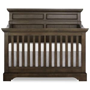 evolur empire 5-in-1 convertible crib in distressed timber with free mattress