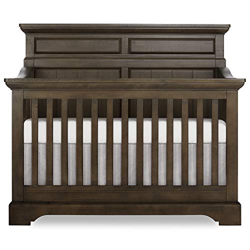 Evolur Empire 5-in-1 Convertible Crib in Distressed Timber with Free Mattress