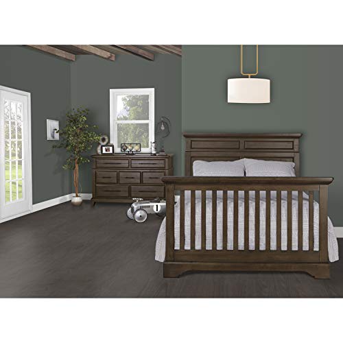 Evolur Empire 5-in-1 Convertible Crib in Distressed Timber with Free Mattress