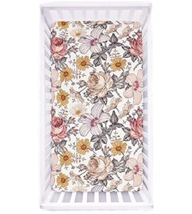 crib sheet jersey cotton, fitted cotton baby & toddler universal crib sheets, floral crib sheet set