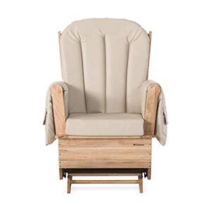 Foundations SafeRocker Standard Glider Rocker with Wood Base with Vinyl Cushion, Easy to Clean (Tan Vinyl)