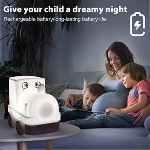 Yuede LED Night Lights for Kids, Cute Animal Silicone USB Rechargeable Night Light - 9 Colors Changing with Touch Sensor and Remote Control for Baby/Kids/Adult Gifts (Train)