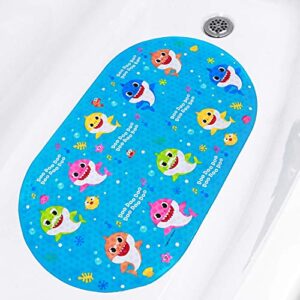 Ginsey Baby Shark Oval Bubble Bath Tub Mat 15"x27", Multi