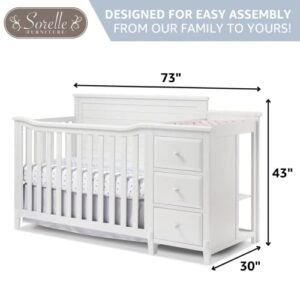 Sorelle Furniture Berkley Crib and Changer with Solid Panel Back Classic -in- Convertible Diaper Changing Table Non-Toxic Finish Wooden Baby Bed Toddler Childs Daybed Full-Size - Weathered Gray