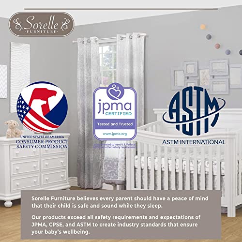 Sorelle Furniture Uptown Panel Crib, Modern Wood and Clear Acrylic Baby Crib, Made of Wood and Easy to Clean Acrylic, Non-Toxic Finish, Contemporary Baby Bed-White