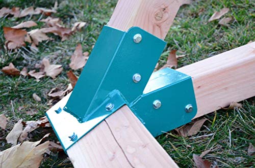 HANDYGO Swing Set Brackets - Heavy Duty Steel Swing Kit, 2 DIY Wooden Swing Hardware Bracket, Playground Equipment Parts, with Mounting Accessories, for Outdoor Play, Green