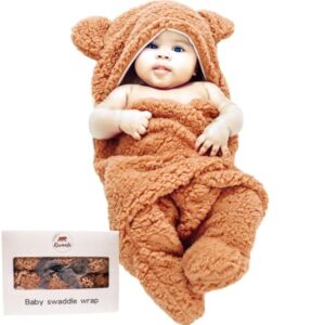 Kermode Teddy Bear Baby Swaddle Blanket - Plush Baby Swaddler for Newborns - Cute Infant Swaddle Wrap & Receiving Blanket - Perfect Gender Neutral Baby Shower & Registry Gift for Boy & Girl