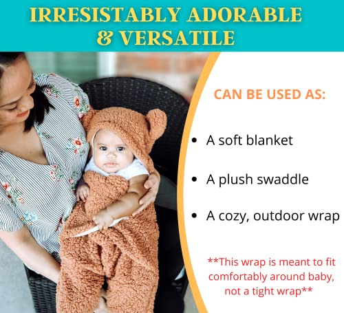 Kermode Teddy Bear Baby Swaddle Blanket - Plush Baby Swaddler for Newborns - Cute Infant Swaddle Wrap & Receiving Blanket - Perfect Gender Neutral Baby Shower & Registry Gift for Boy & Girl