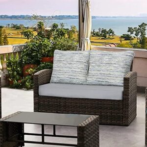 WOTU Patio Furniture Cushions, Loveseat Cushions Set 46 x 26 inch Garden Comfort Deep Seat Glider Loveseat Cushion Indoor Outdoor Seating Cushions