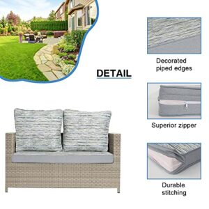 WOTU Patio Furniture Cushions, Loveseat Cushions Set 46 x 26 inch Garden Comfort Deep Seat Glider Loveseat Cushion Indoor Outdoor Seating Cushions